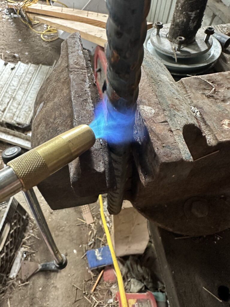 Heating and bending re-rod