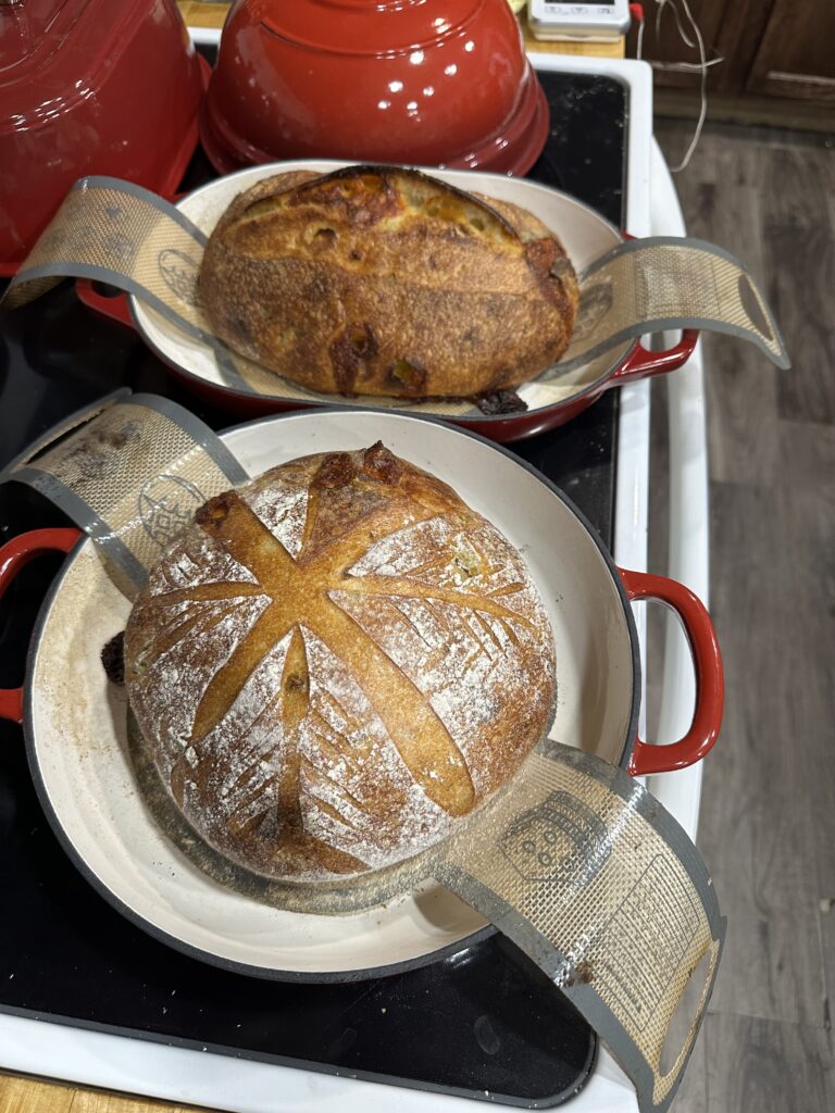 Fresh sourdough right out of the oven.